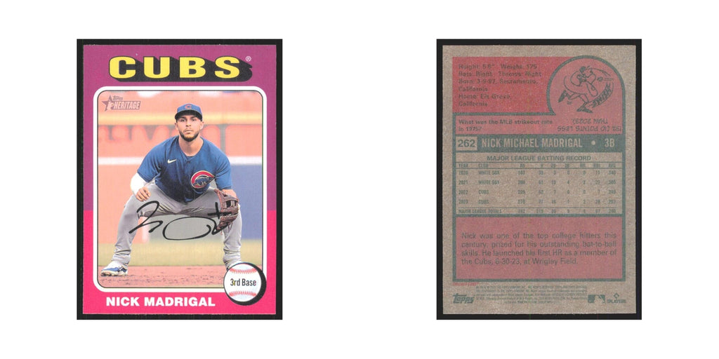 Nick Madrigal 2024 Topps Heritage #262 Chicago Cubs Baseball Card NM