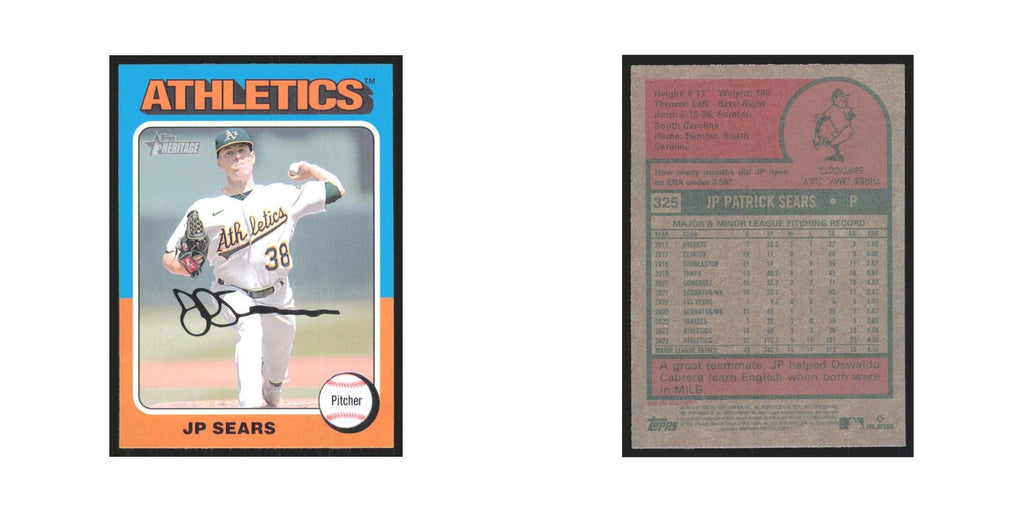 JP Sears 2024 Topps Heritage #325 Oakland Athletics Baseball Card NM
