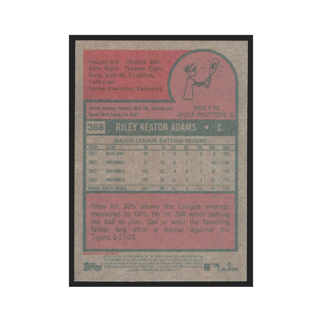 Riley Adams 2024 Topps Heritage #368 Washington Nationals Baseball Card NM