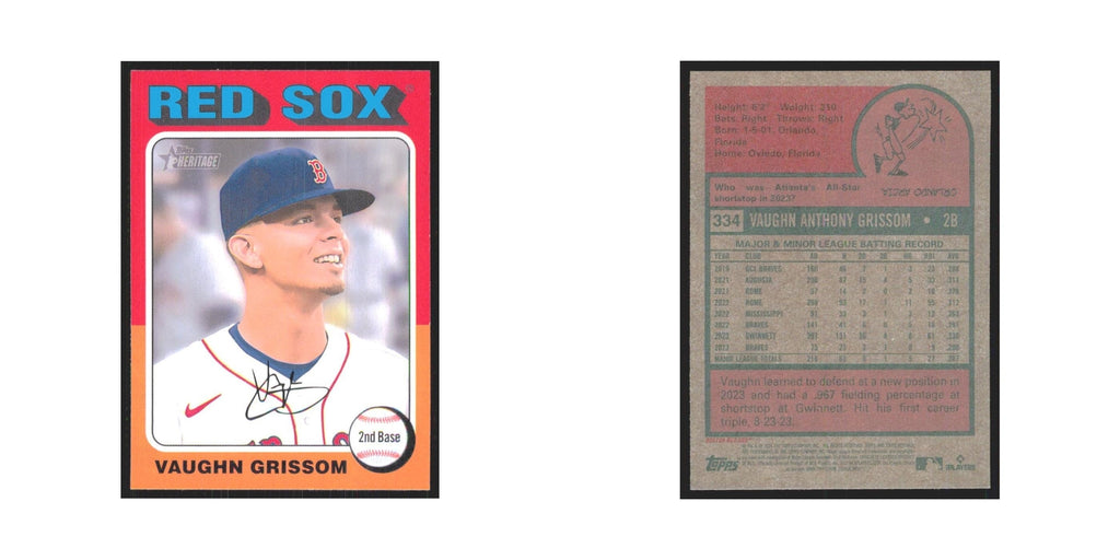Vaughn Grissom 2024 Topps Heritage #334 Boston Red Sox Baseball Card NM