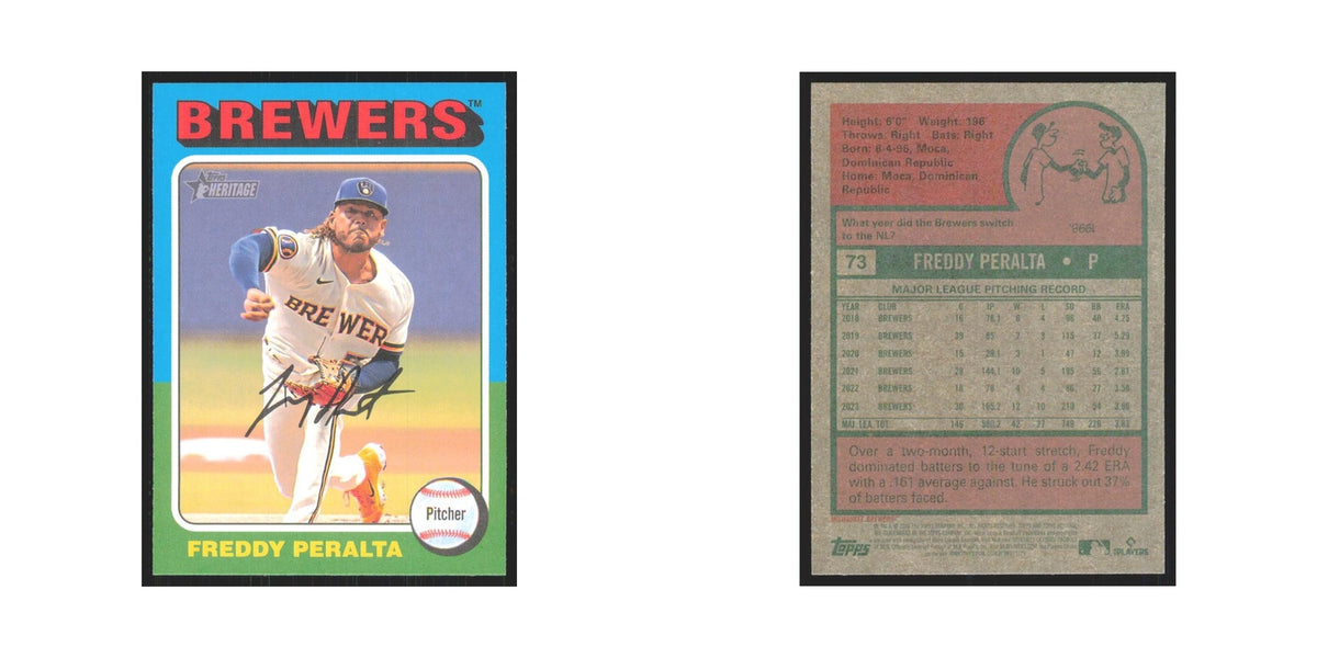 Freddy Peralta 2024 Topps Heritage #73 Milwaukee Brewers Baseball Card NM