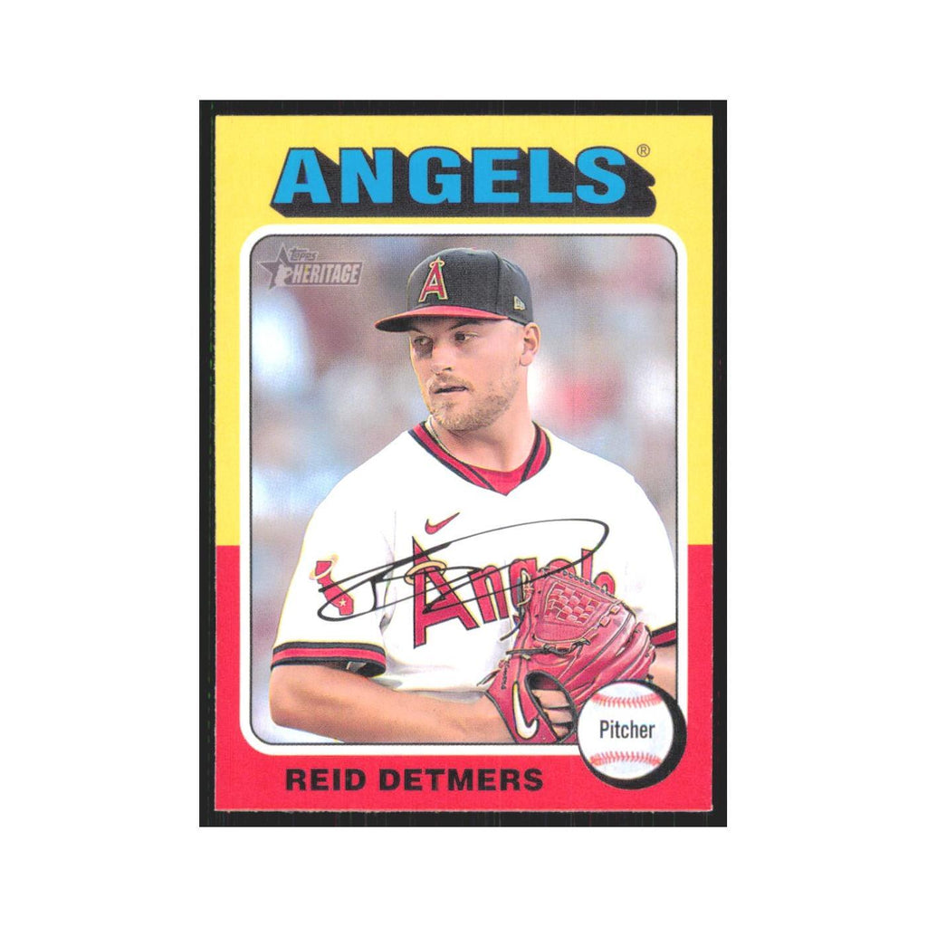 Reid Detmers 2024 Topps Heritage #422 Los Angeles Angels Baseball Card NM