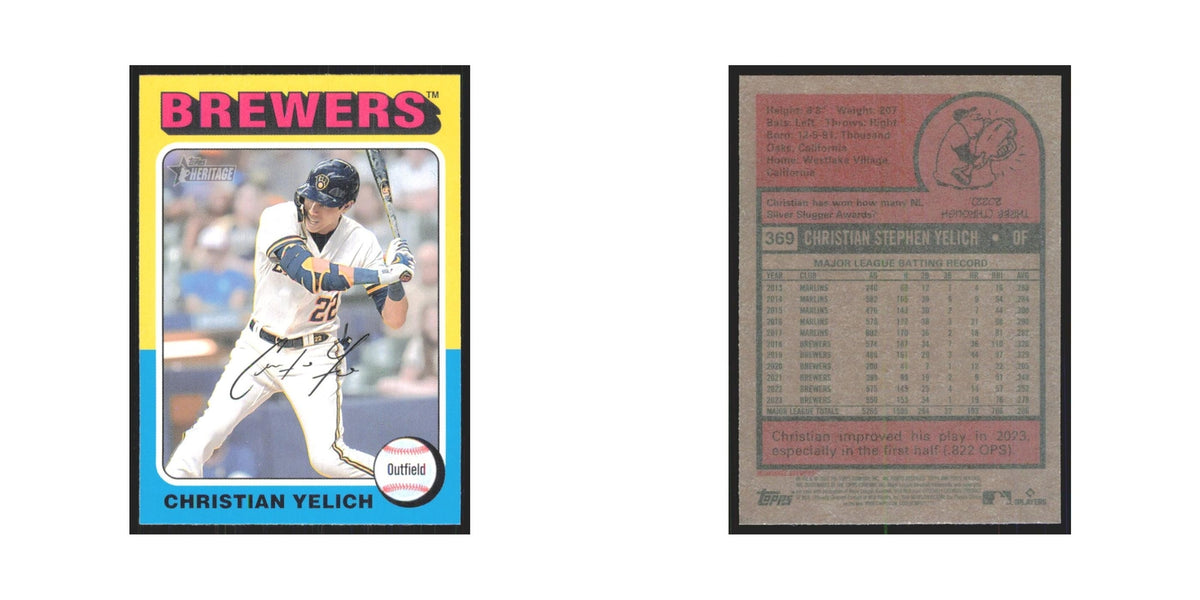 Christian Yelich 2024 Topps Heritage #369 Milwaukee Brewers Baseball Card NM