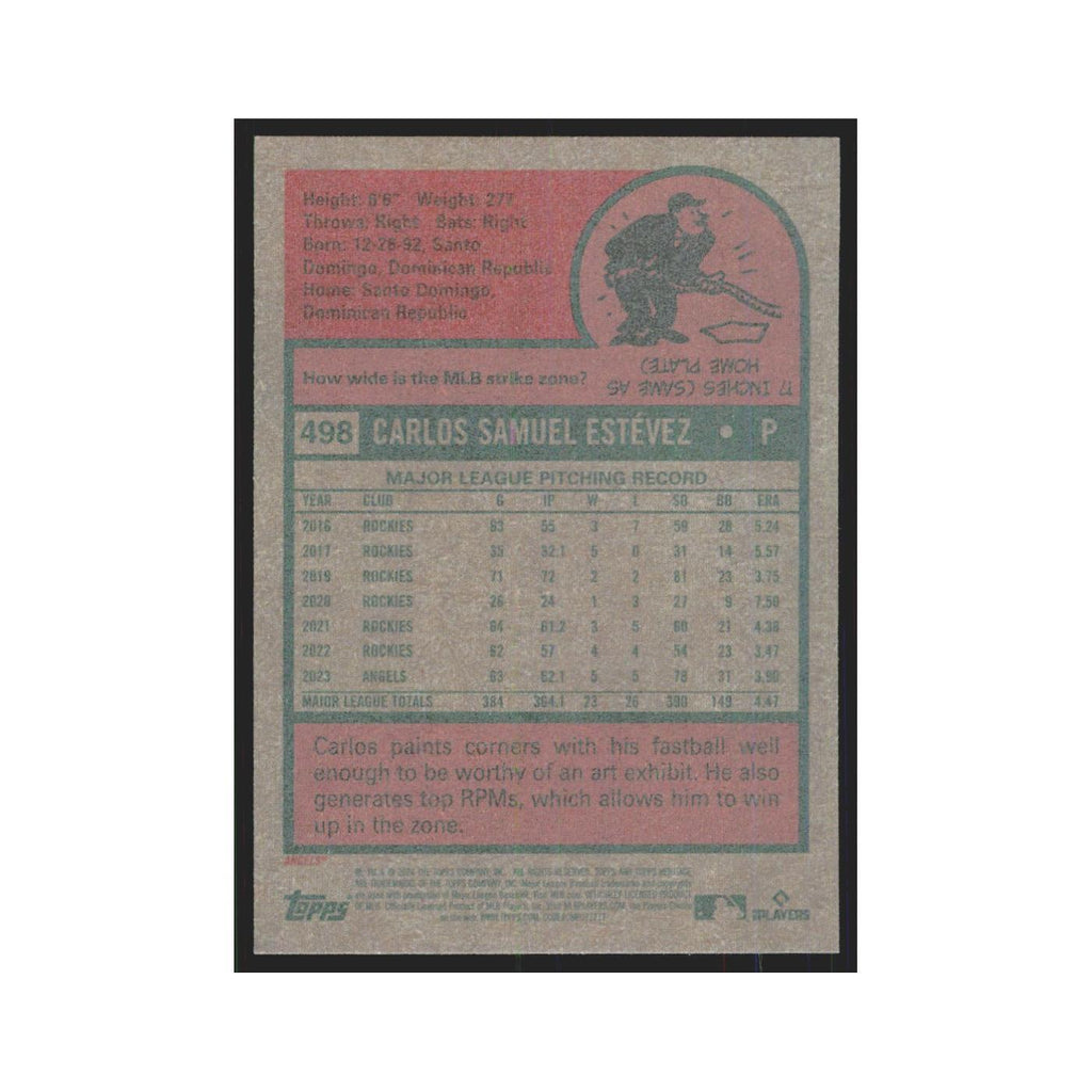 Carlos Estevez 2024 Topps Heritage #498 Los Angeles Angels Baseball Card NM