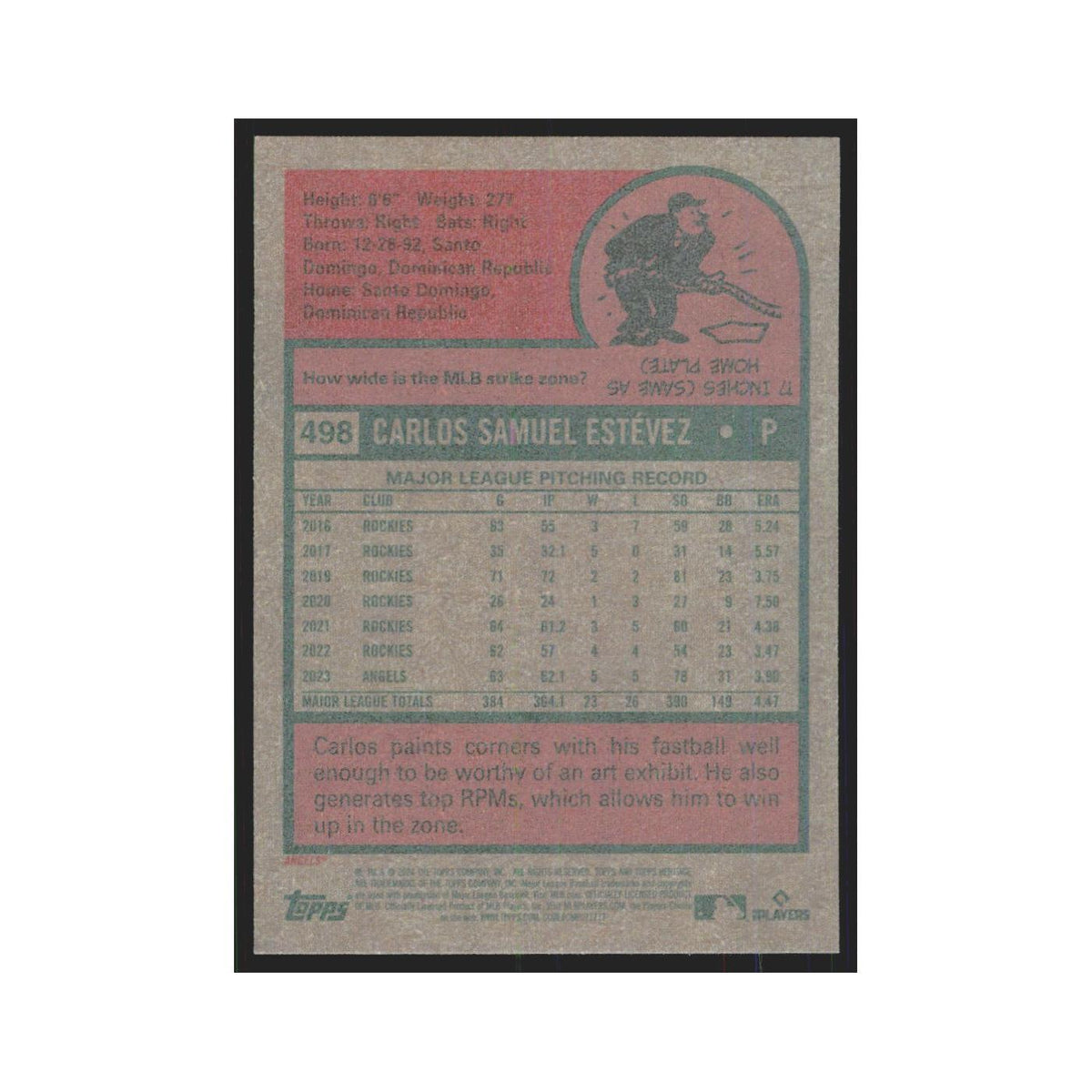 Carlos Estevez 2024 Topps Heritage #498 Los Angeles Angels Baseball Card NM