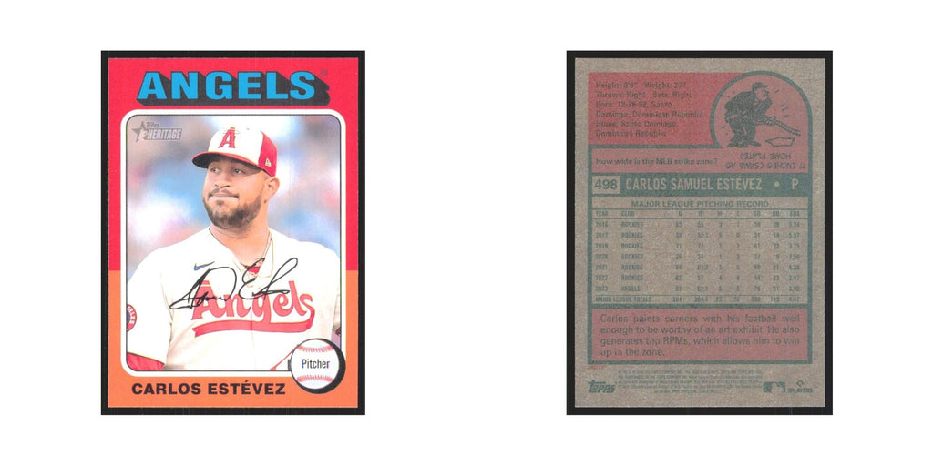 Carlos Estevez 2024 Topps Heritage #498 Los Angeles Angels Baseball Card NM