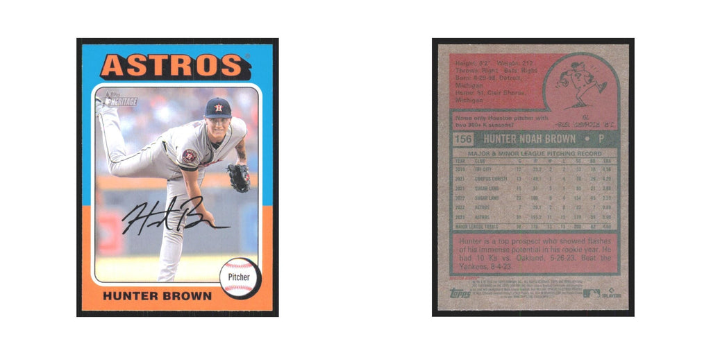 Hunter Brown 2024 Topps Heritage #156 Houston Astros Baseball Card NM