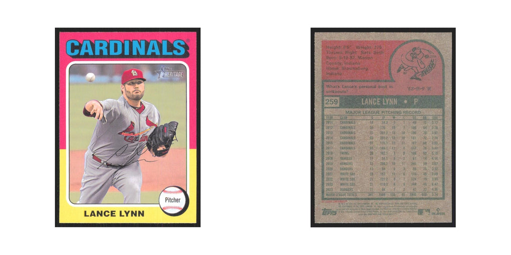 Lance Lynn 2024 Topps Heritage #259 St. Louis Cardinals Baseball Card NM