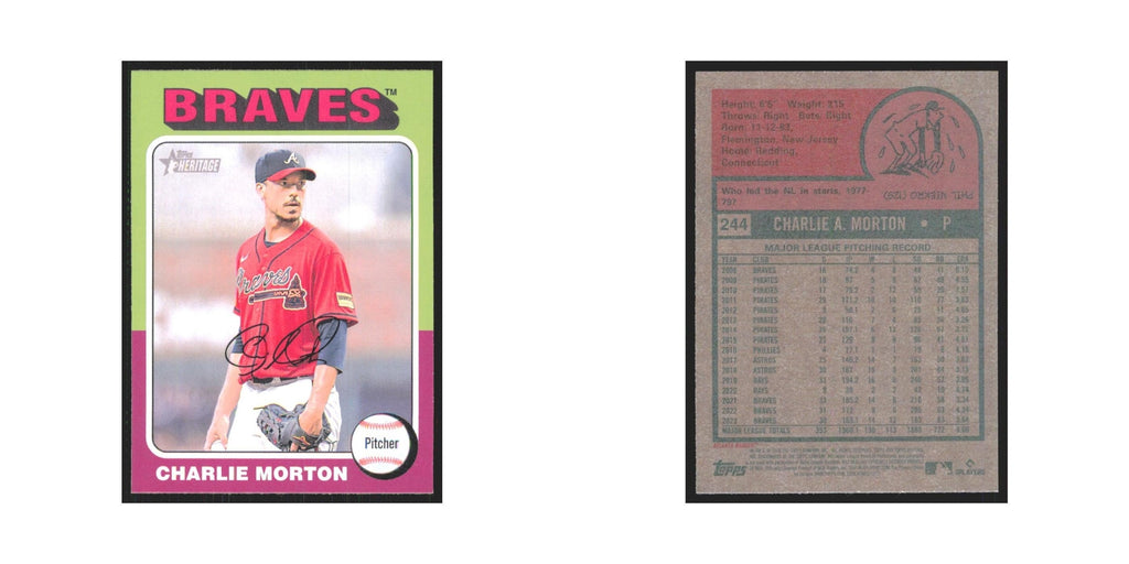 Charlie Morton 2024 Topps Heritage #244 Atlanta Braves Baseball Card NM