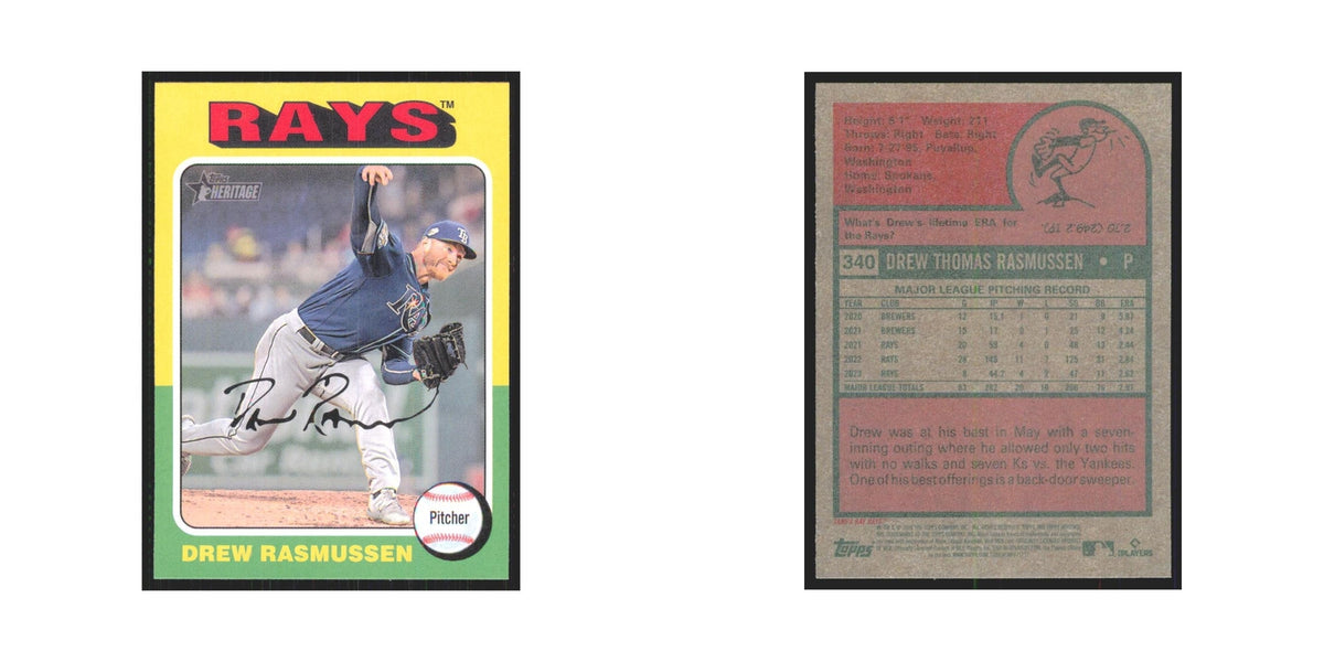 Drew Rasmussen 2024 Topps Heritage #340 Tampa Bay Rays Baseball Card NM