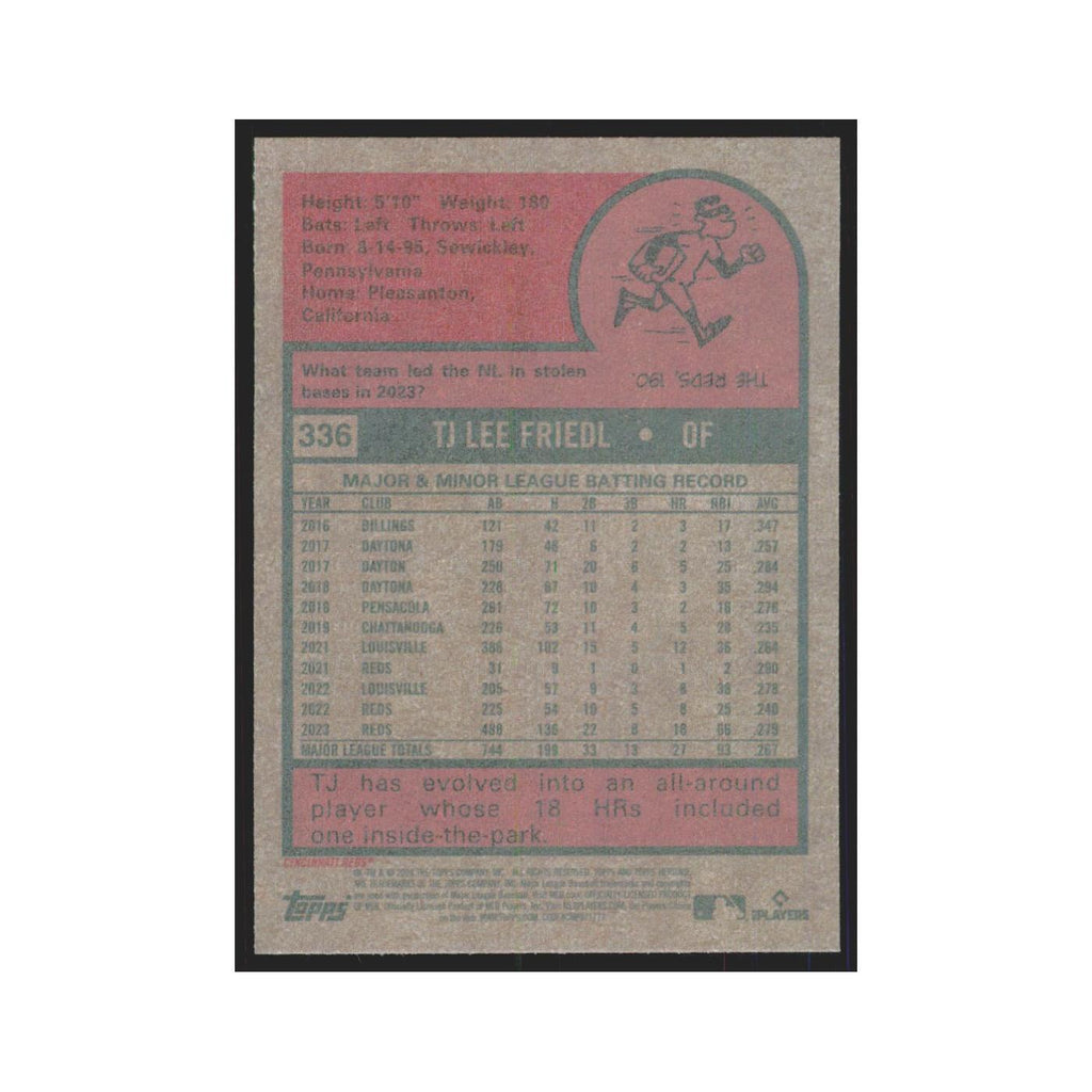 TJ Friedl 2024 Topps Heritage #336 Cincinnati Reds Baseball Card NM