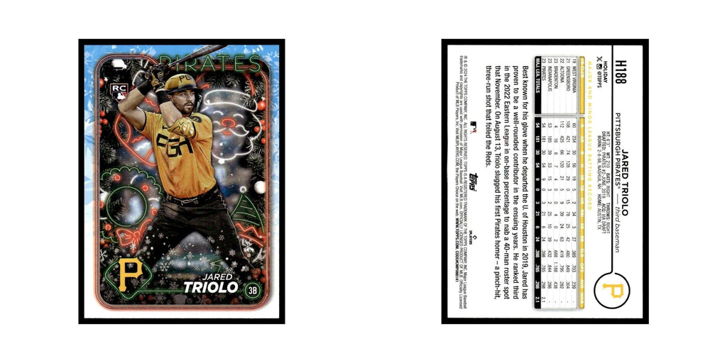 Jared Triolo Rookie 2024 Topps Holiday #H188 Pittsburgh Pirates Baseball Card NM