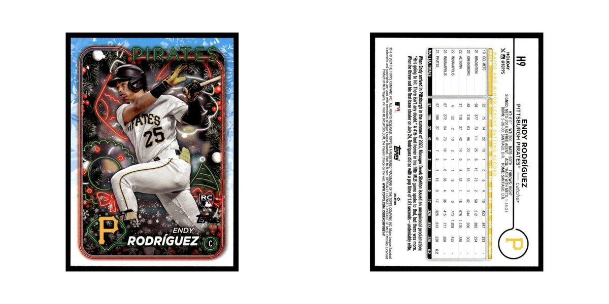 Endy Rodríguez Rookie 2024 Topps Holiday #H9 Pittsburgh Pirates Baseball Card NM