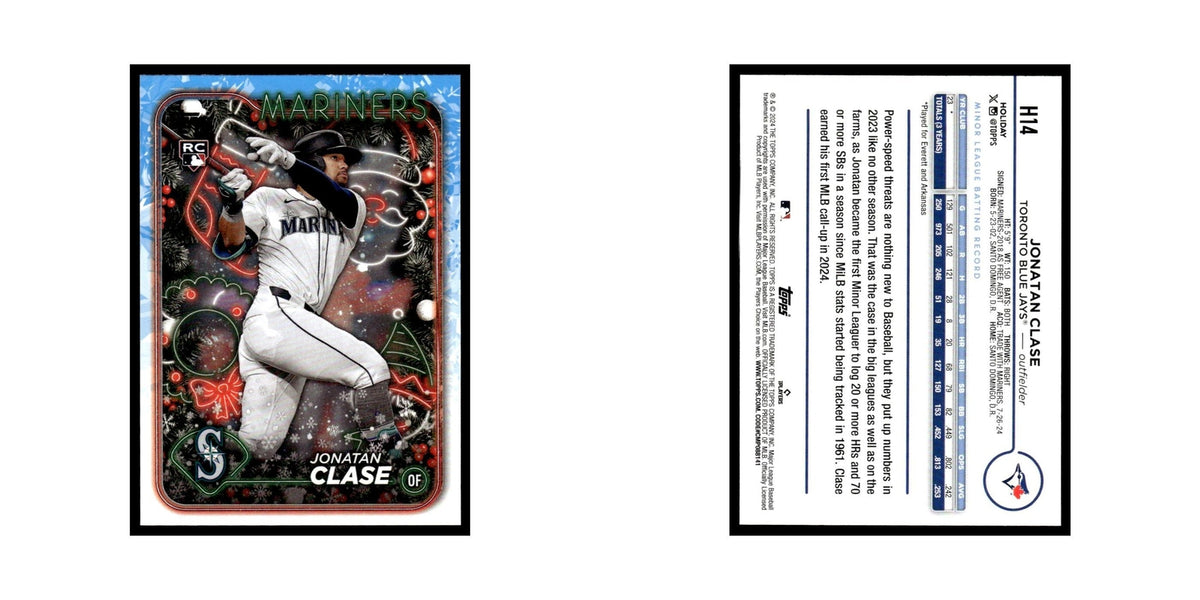 Jonatan Clase Rookie 2024 Topps Holiday #H14 Toronto Blue Jays Baseball Card NM