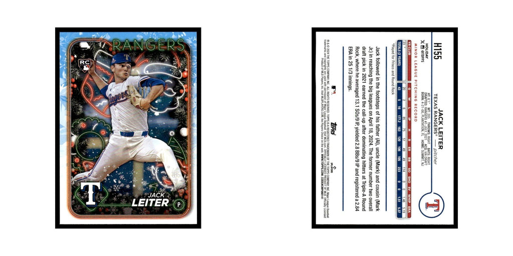 Jack Leiter Rookie 2024 Topps Holiday #H155 Texas Rangers Baseball Card NM