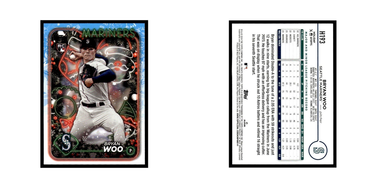 Bryan Woo Rookie 2024 Topps Holiday #H193 Seattle Mariners Baseball Card NM