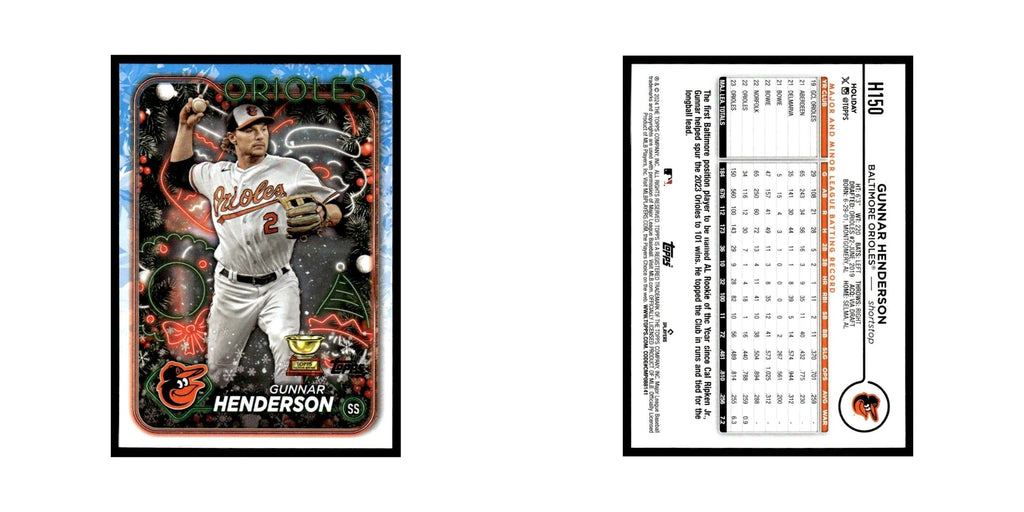 Gunnar Henderson 2024 Topps Holiday #H150 Baltimore Orioles Baseball Card NM