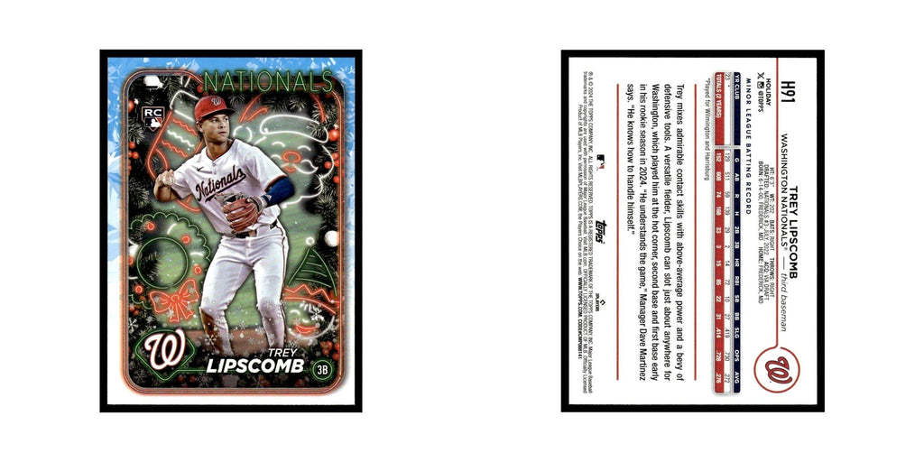Trey Lipscomb Rookie 2024 Topps Holiday #H91 Washington Nationals NM