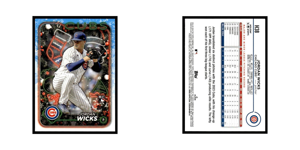Jordan Wicks Rookie 2024 Topps Holiday #H38 Chicago Cubs Baseball Card NM
