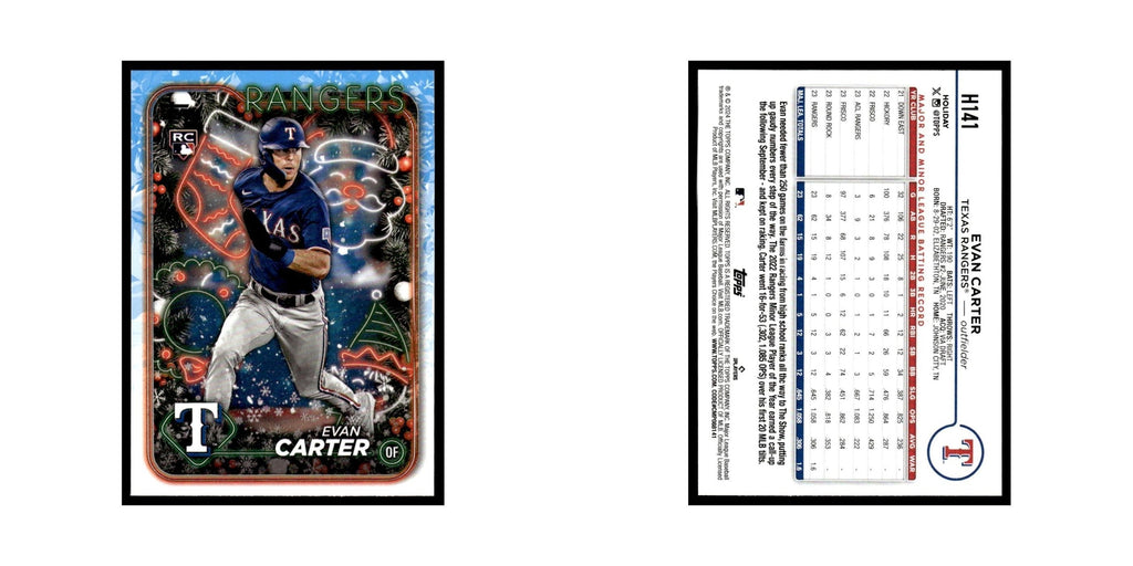 Evan Carter Rookie 2024 Topps Holiday #H141 Texas Rangers Baseball Card NM