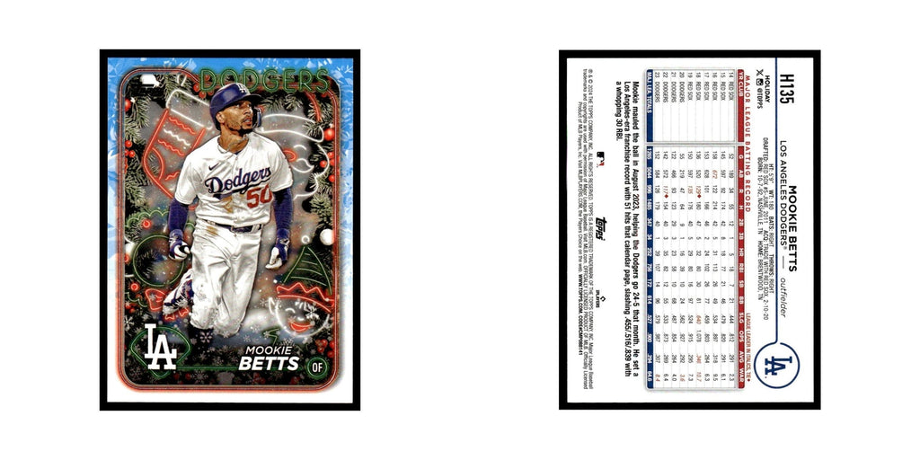 Mookie Betts 2024 Topps Holiday #H135 Los Angeles Dodgers Baseball Card NM