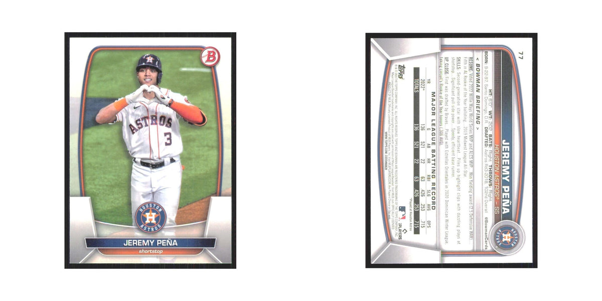 Jeremy Pena 2023 Bowman #77 Houston Astros Baseball Card NM