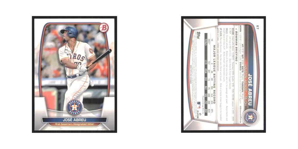 Jose Abreu 2023 Bowman #67 Houston Astros Baseball Card NM