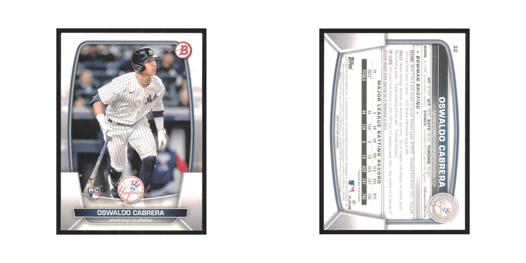 Oswaldo Cabrera Rookie 2023 Bowman #32 New York Yankees Baseball Card NM