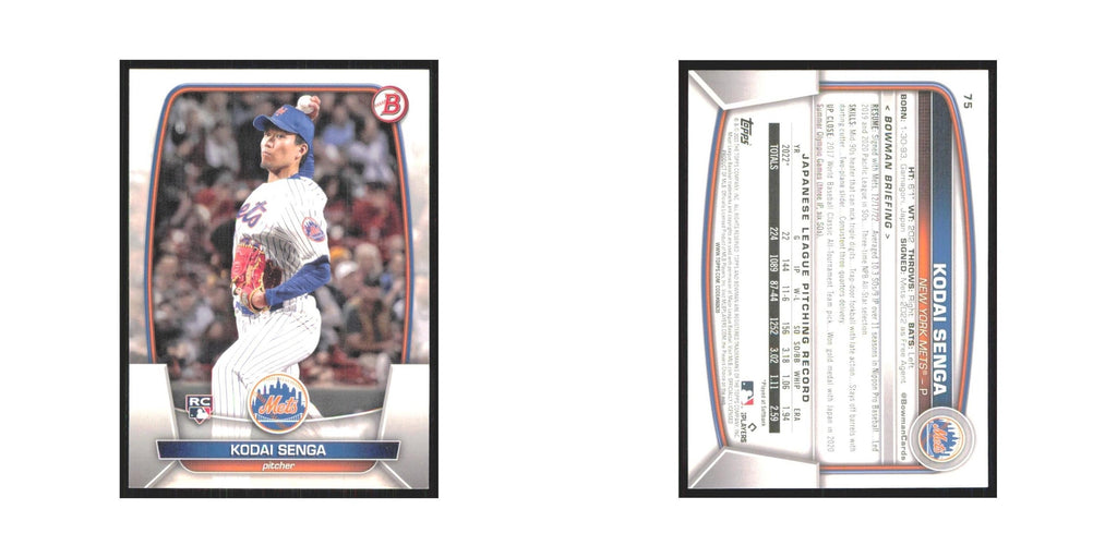Kodai Senga Rookie 2023 Bowman #75 New York Mets Baseball Card NM