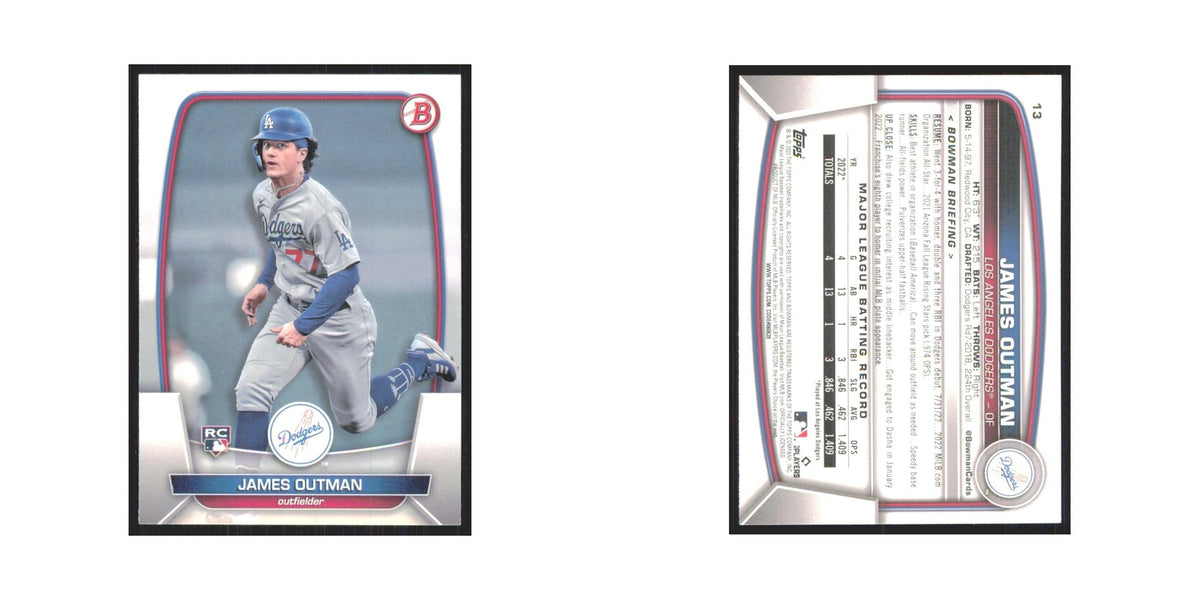 James Outman Rookie 2023 Bowman #13 Los Angeles Dodgers Baseball Card NM
