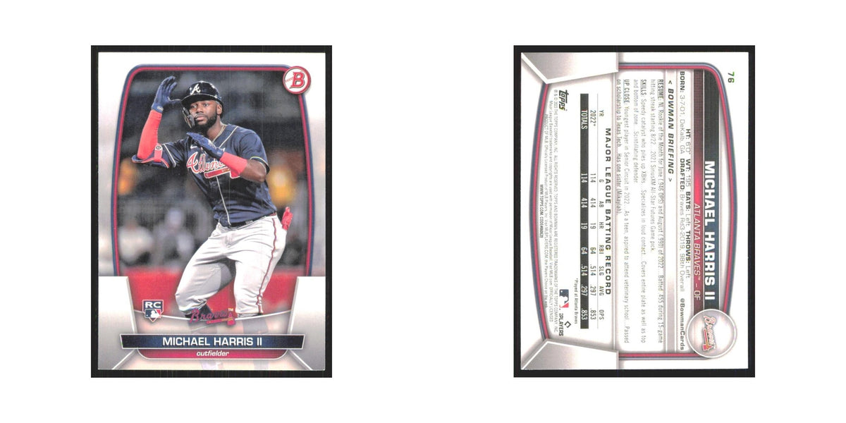 Michael Harris II Rookie 2023 Bowman #76 Atlanta Braves Baseball Card NM