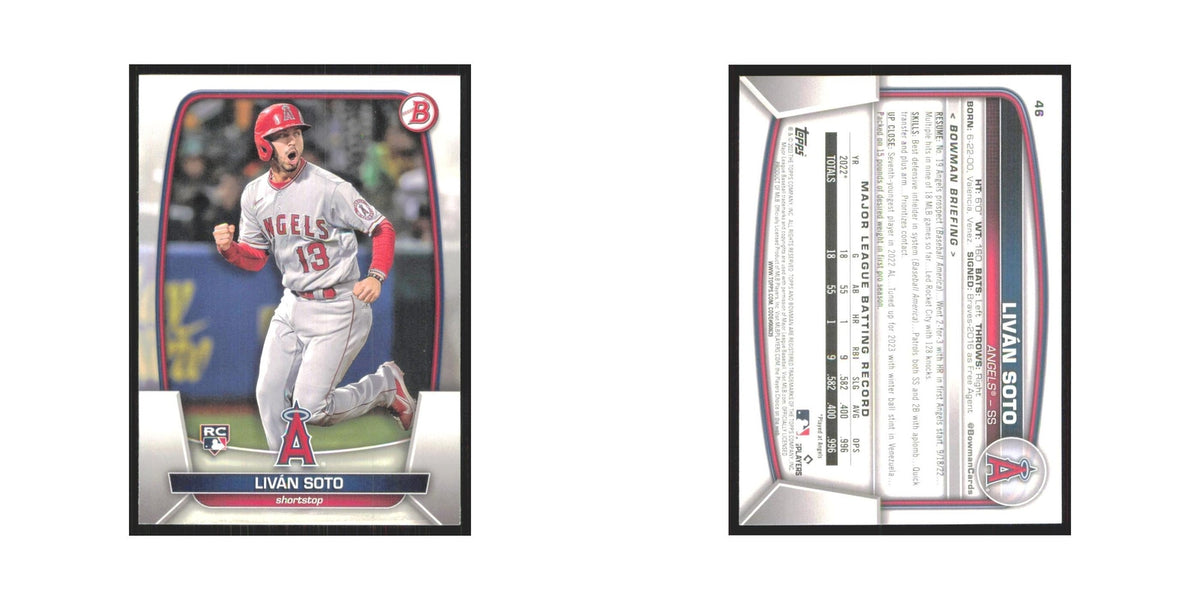 Livan Soto Rookie 2023 Bowman #46 Los Angeles Angels Baseball Card NM