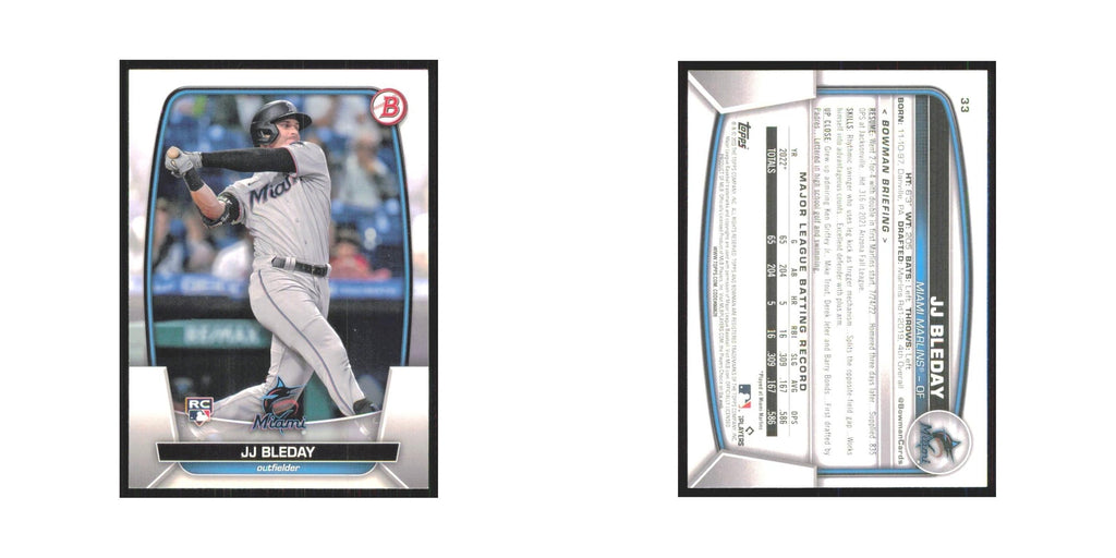JJ Bleday Rookie 2023 Bowman #33 Miami Marlins Baseball Card NM