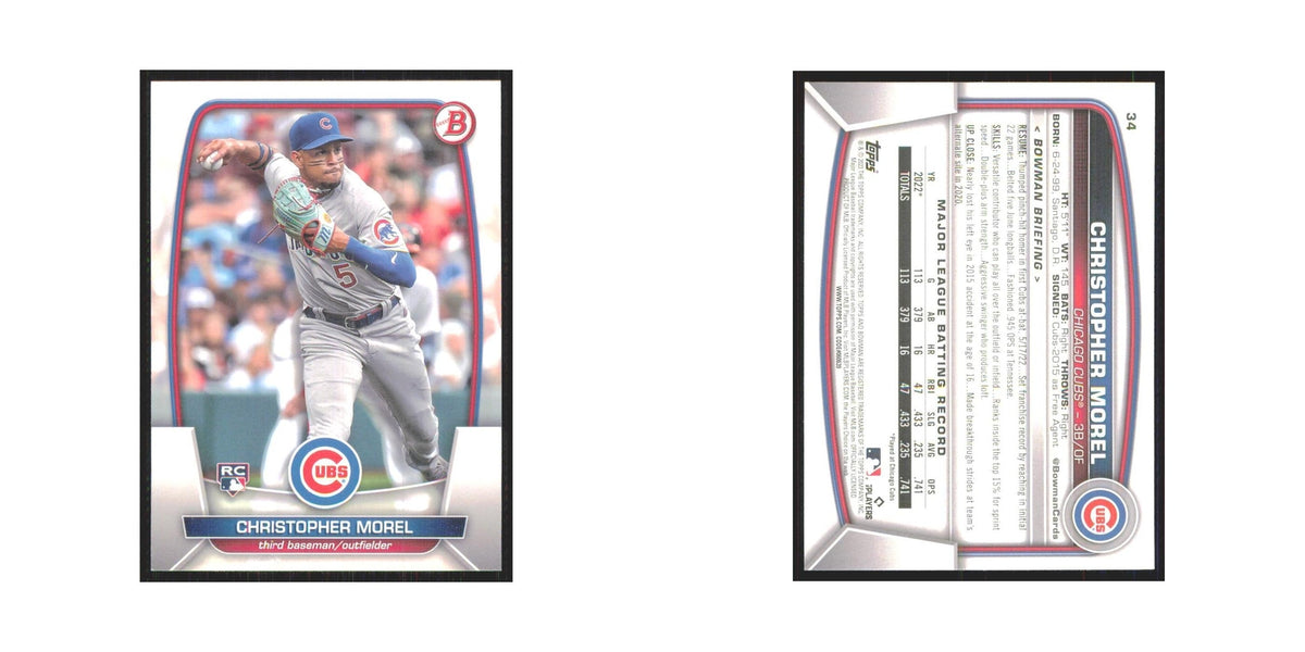 Christopher Morel Rookie 2023 Bowman #34 Chicago Cubs Baseball Card NM