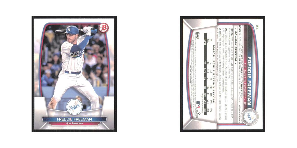 Freddie Freeman 2023 Bowman #82 Los Angeles Dodgers Baseball Card NM
