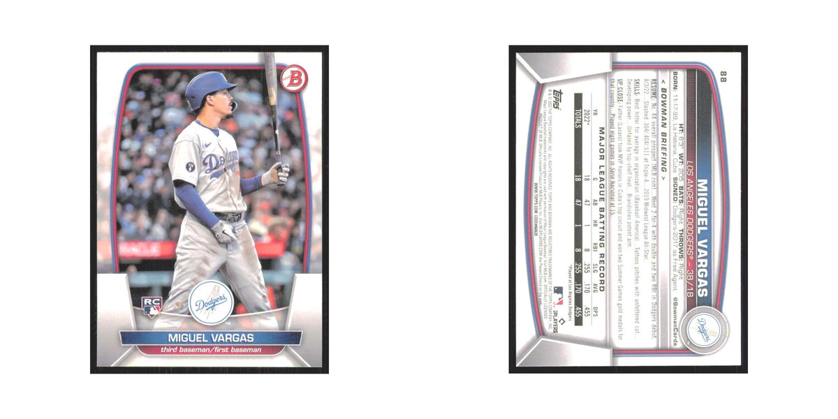 Miguel Vargas Rookie 2023 Bowman #88 Los Angeles Dodgers Baseball Card NM