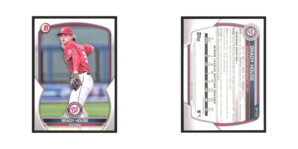 Brady House 2023 Bowman Prospects #BP-68 Washington Nationals Baseball Card NM
