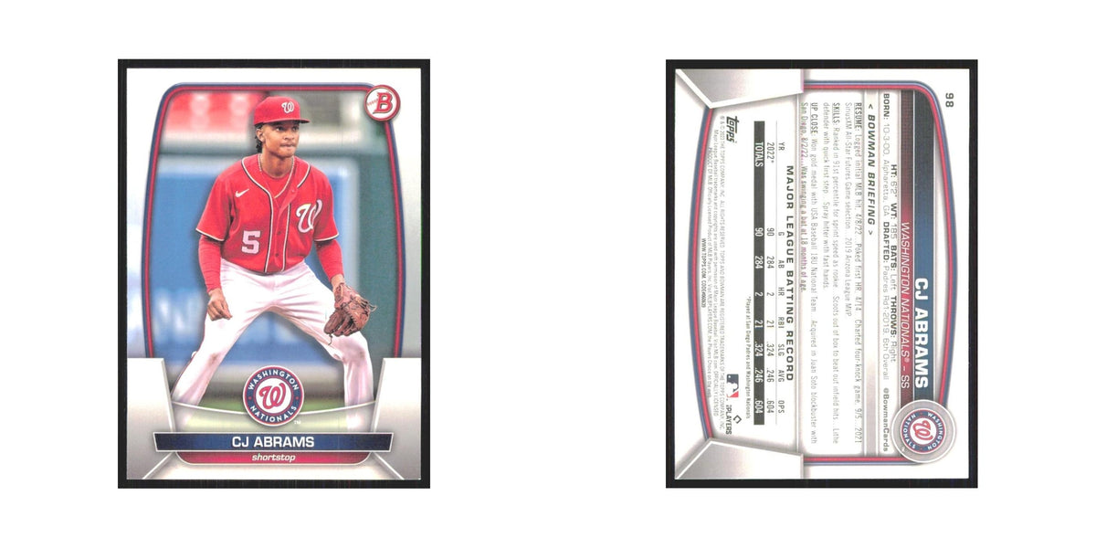 CJ Abrams 2023 Bowman #98 Washington Nationals Baseball Card NM