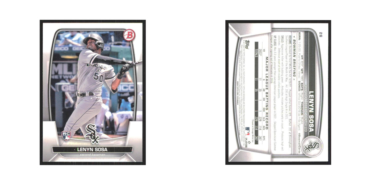 Lenyn Sosa Rookie 2023 Bowman #26 Chicago White Sox Baseball Card NM