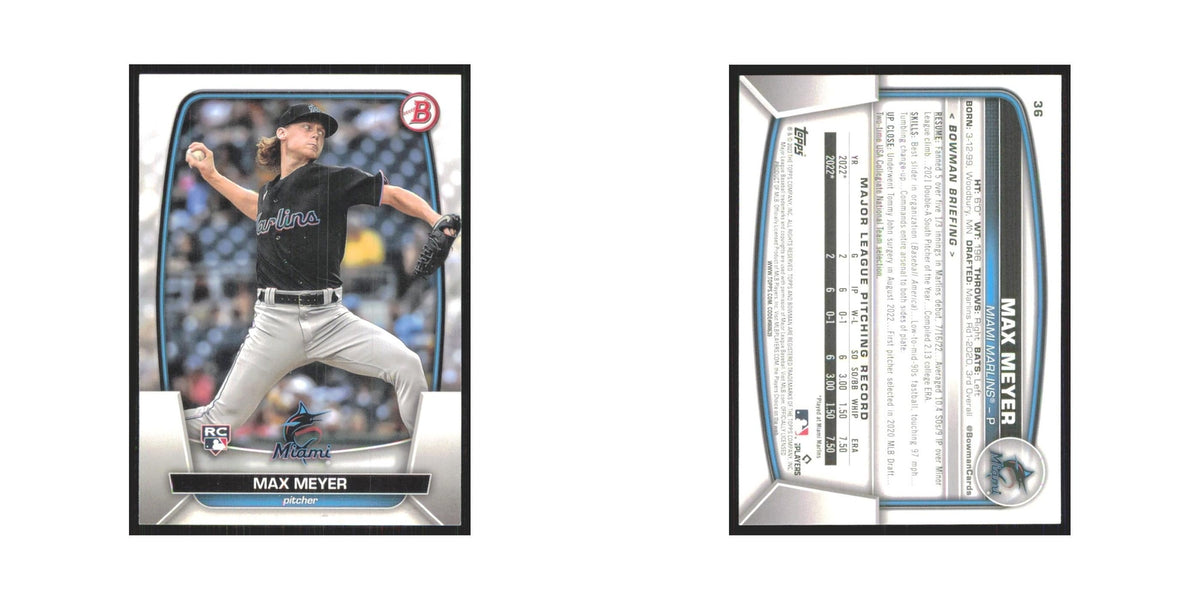 Max Meyer Rookie 2023 Bowman #36 Miami Marlins Baseball Card NM