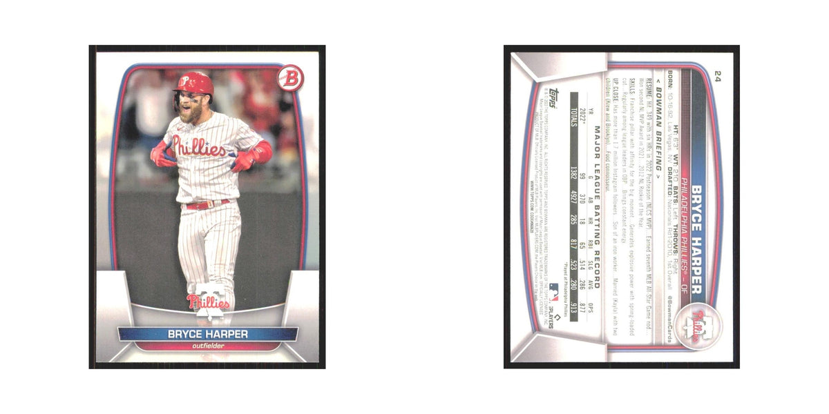 Bryce Harper 2023 Bowman #24 Philadelphia Phillies Baseball Card NM