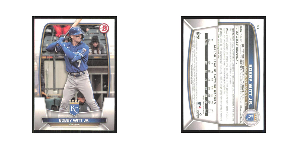 Bobby Witt Jr. 2023 Bowman #57 Kansas City Royals Baseball Card NM