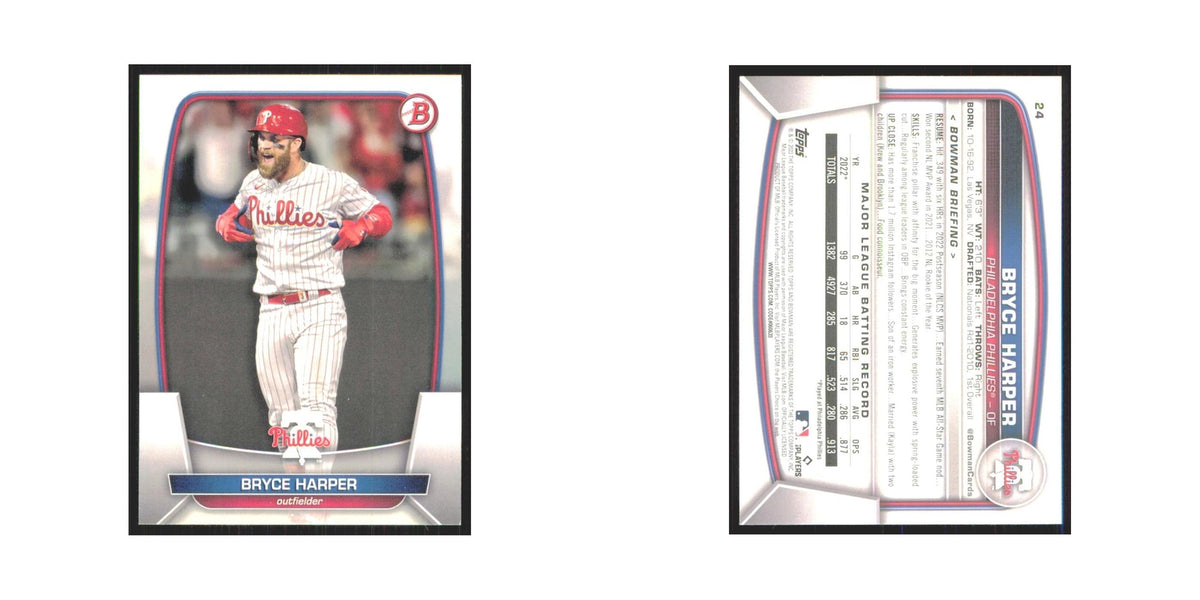 Bryce Harper 2023 Bowman #24 Philadelphia Phillies Baseball Card NM