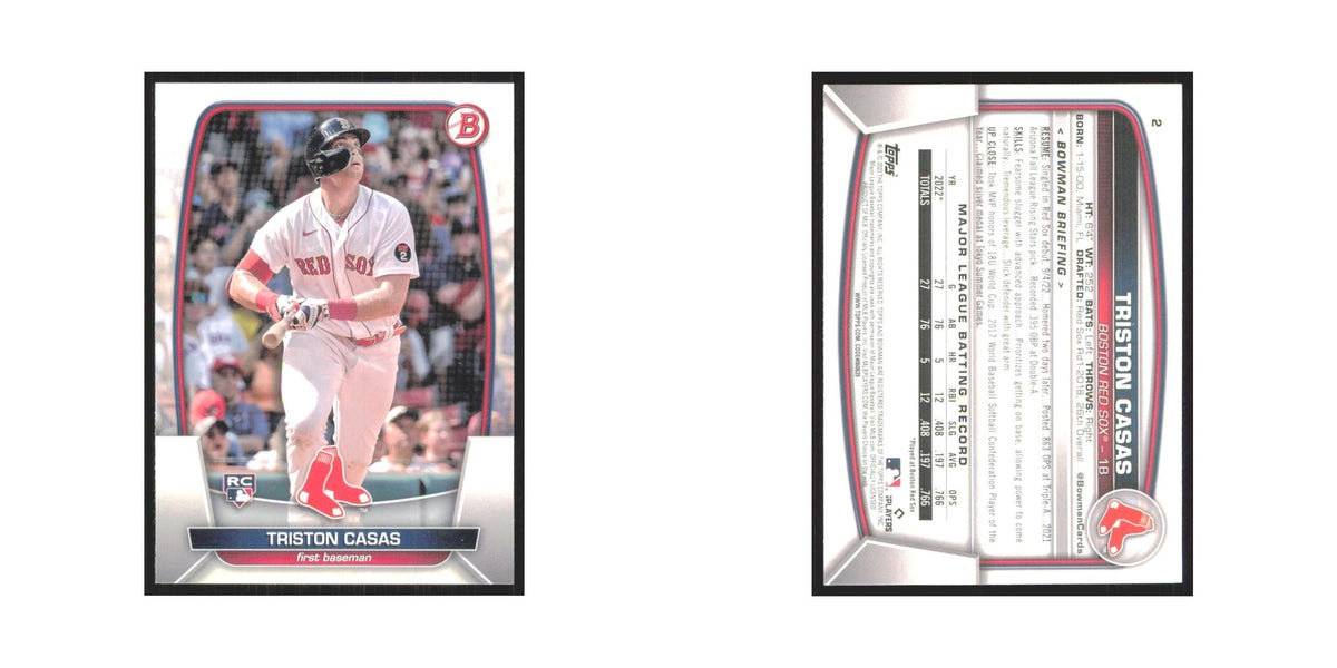 Triston Casas Rookie 2023 Bowman #2 Boston Red Sox Baseball Card NM