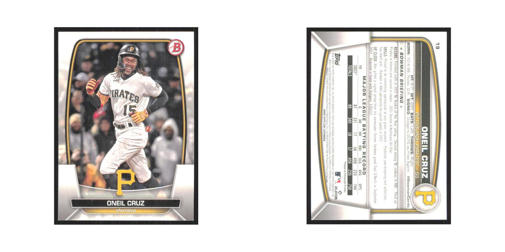 Oneil Cruz 2023 Bowman #19 Pittsburgh Pirates Baseball Card NM