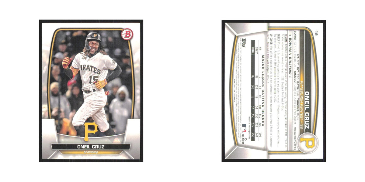 Oneil Cruz 2023 Bowman #19 Pittsburgh Pirates Baseball Card NM