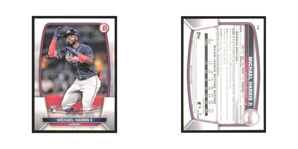 Michael Harris II Rookie 2023 Bowman #76 Atlanta Braves Baseball Card NM