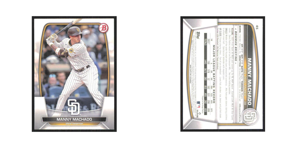 Manny Machado 2023 Bowman #45 San Diego Padres Baseball Card NM