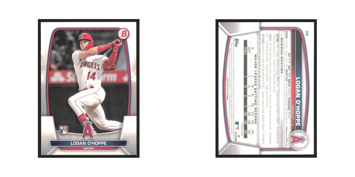 Logan O'Hoppe Rookie 2023 Bowman #39 Los Angeles Angels Baseball Card NM