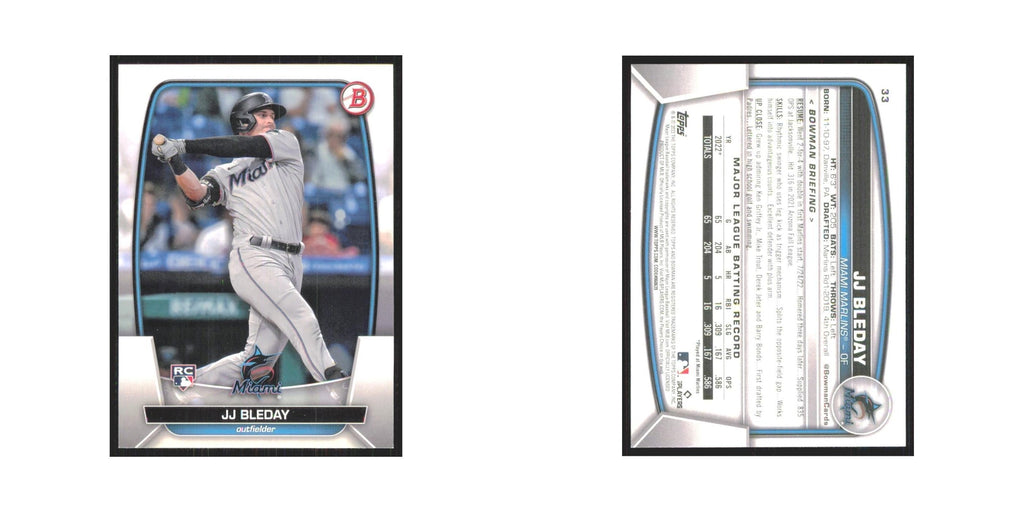 JJ Bleday Rookie 2023 Bowman #33 Miami Marlins Baseball Card NM
